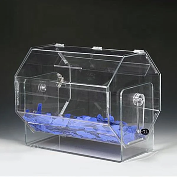 Iangel wholesale factory clear acrylic raffle ticket drum