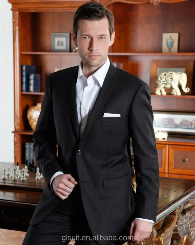 100%wool two buttons narrow peak Lapel dark navy mans wedding suits