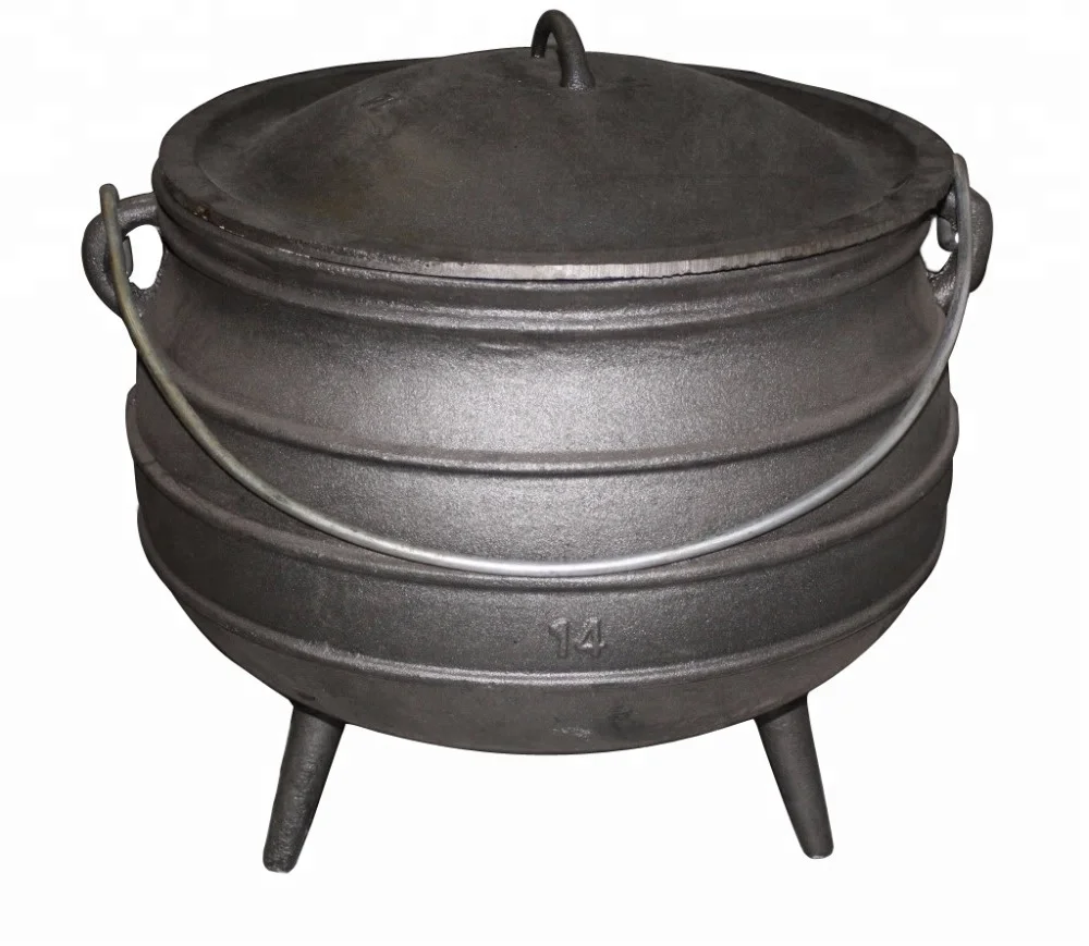 3 legs Footed Camp Small Cast iron Stock fire Potjie Cast iron Cauldron for Picnic