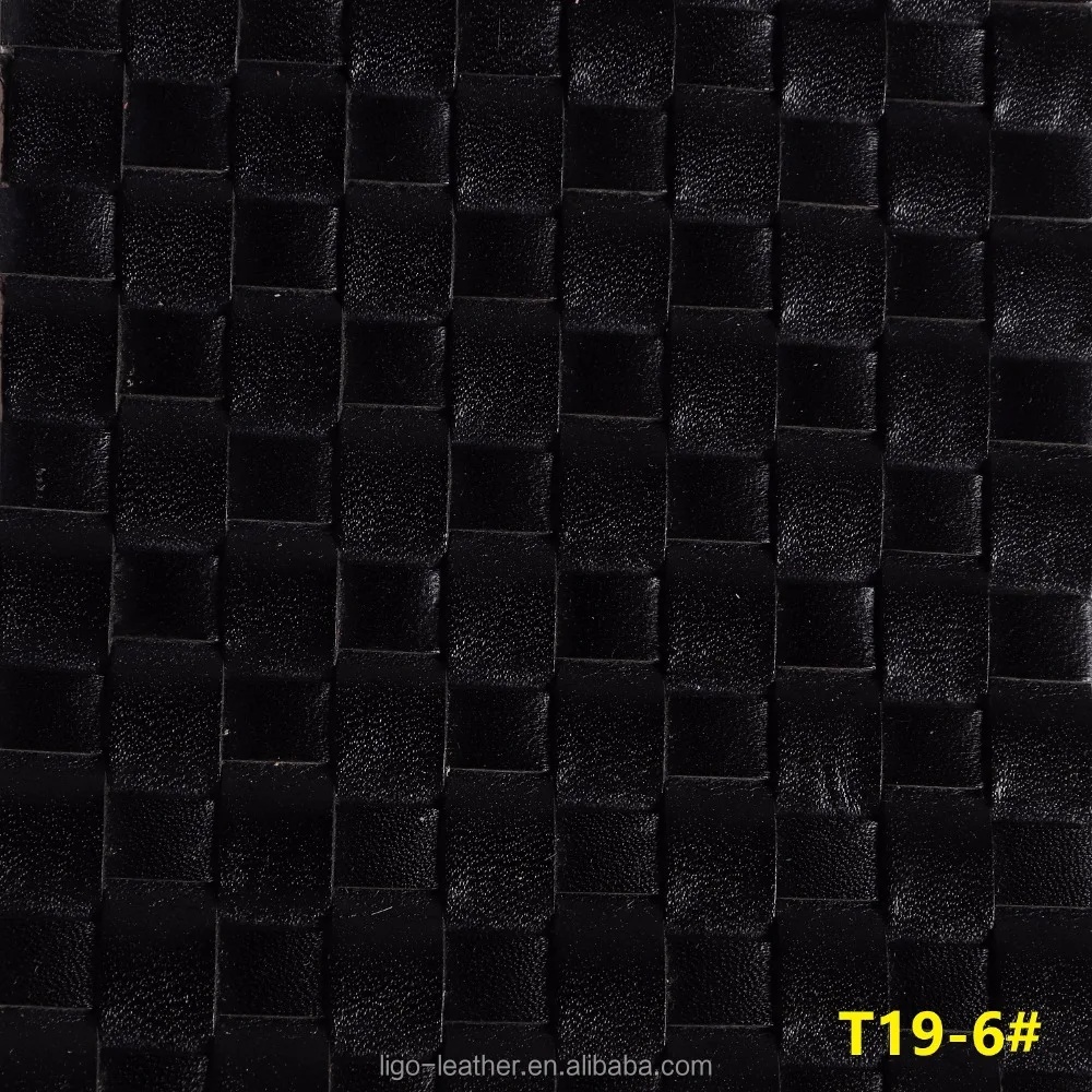 
Cow hide leather with weave pattern by handmade for bag furniture genuine leather 