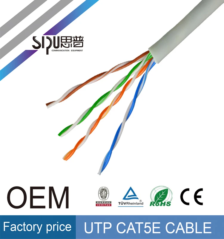 SIPU высокоскоростной 0.4CCA кабель cat5 компьютерные сети cat5e utp 4pr 24awg