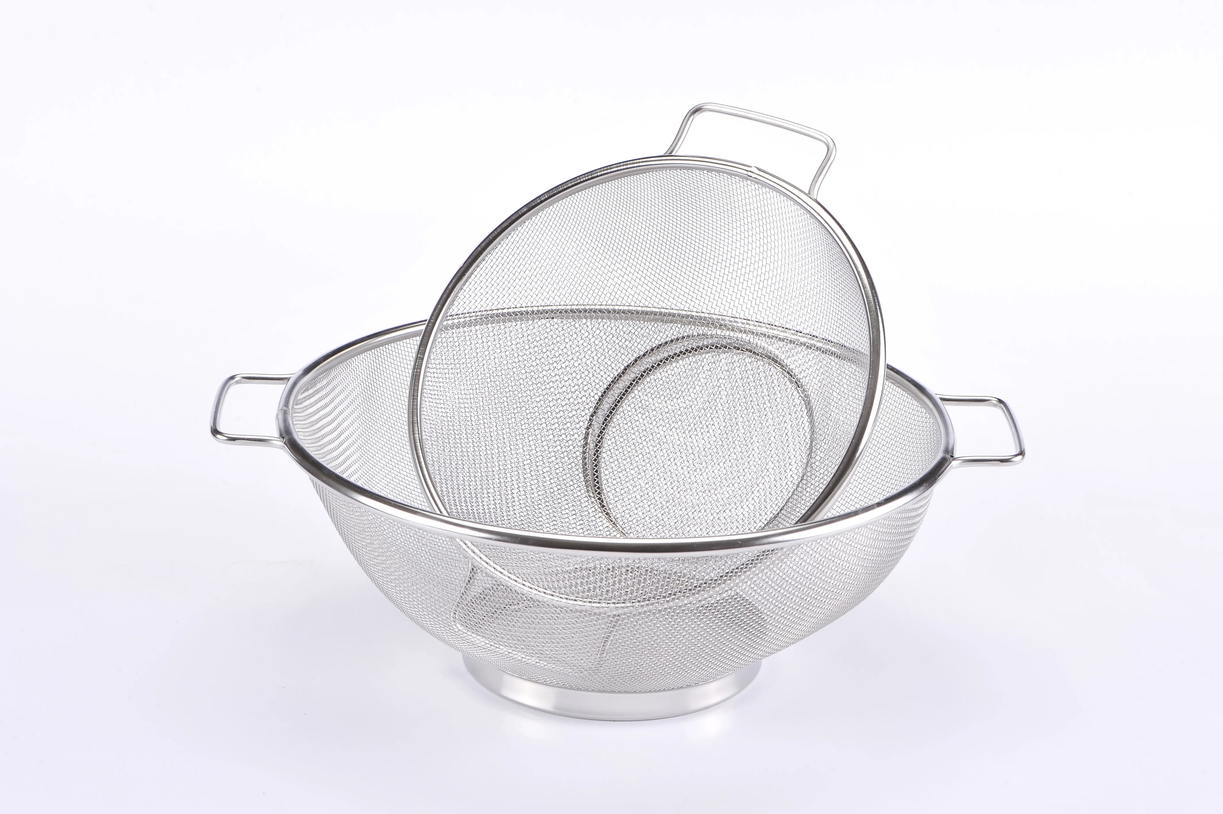 
Stainless steel mesh colander set for kitchen 