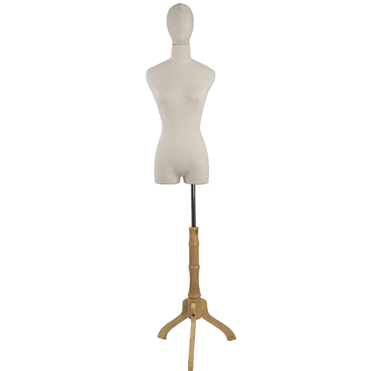 Adjustable female mannequin torso dress form