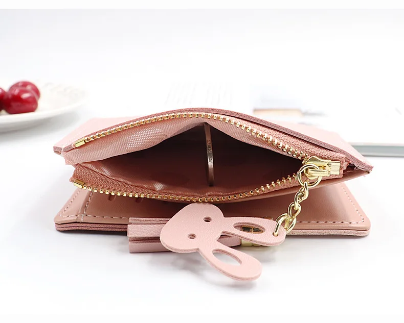 Trendy Cheap Coin Purse Ladies Brand PU Leather Patchwork Matching Colors Mini Pouch Key Holder Short Wallet