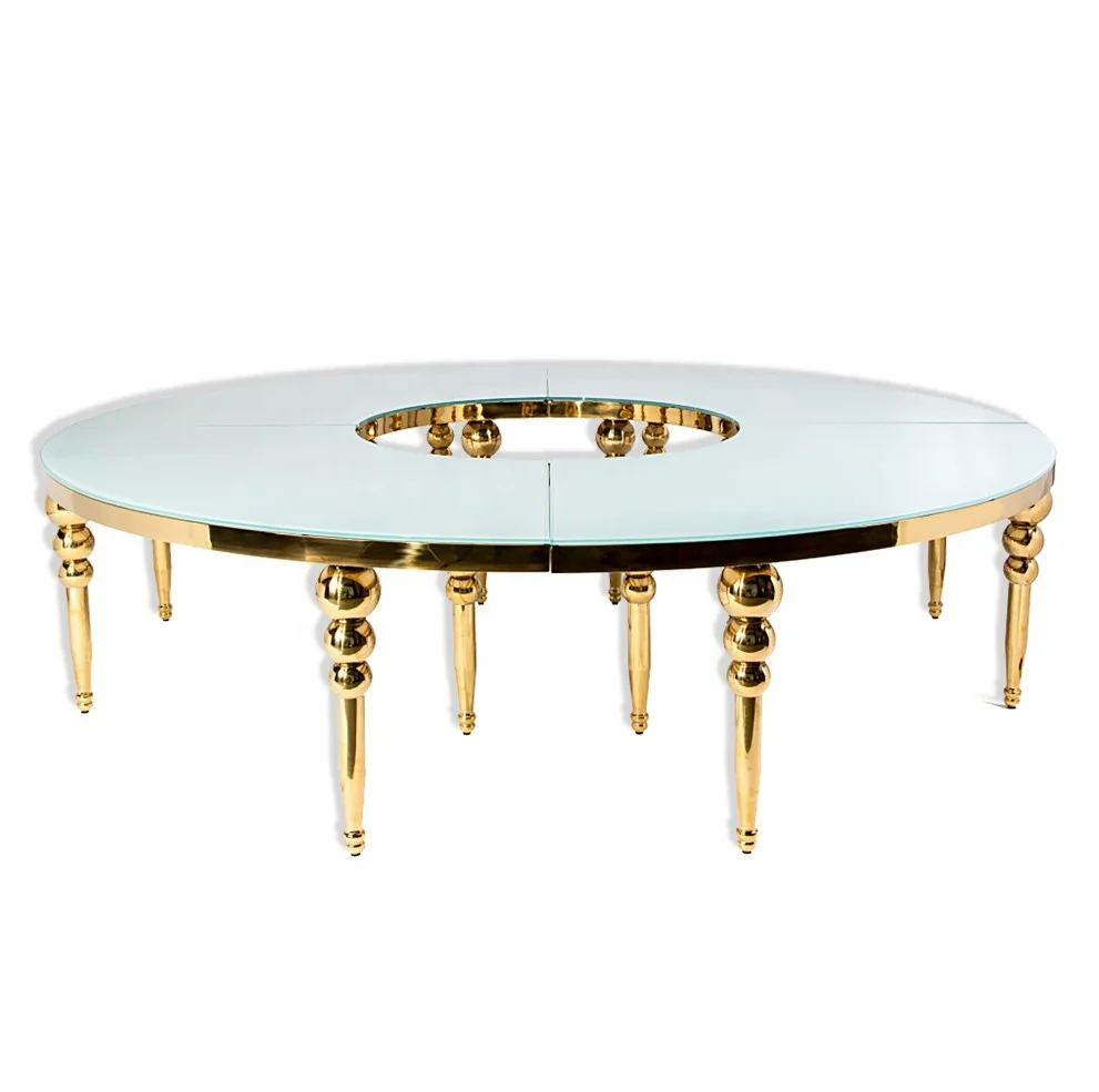Wholesale contemporary large round stainless steel dining table for wedding event
