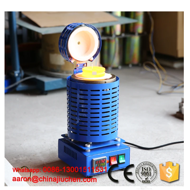 2KG Electric Melting Furnace Gold Silver Copper Smelter 1100C 110V or 220V