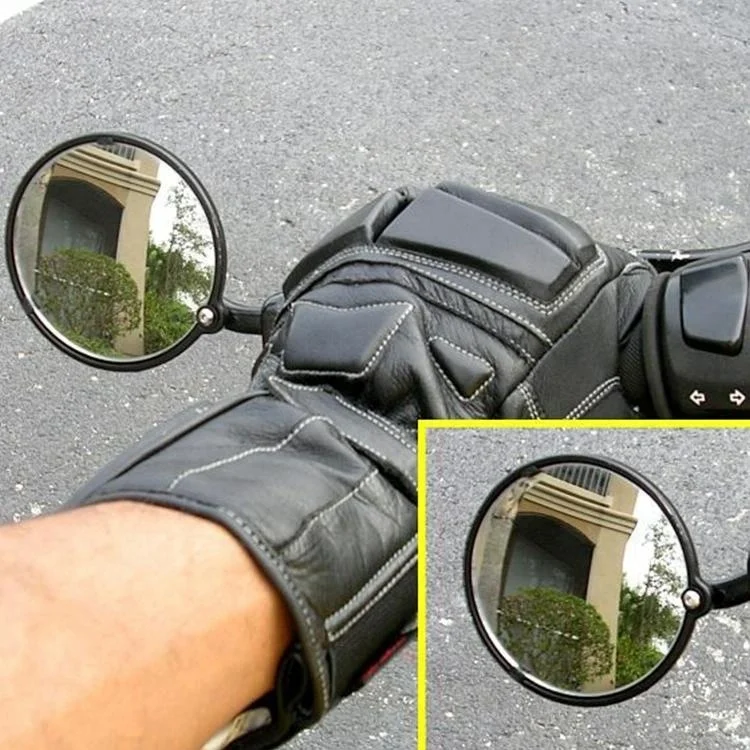 Black Motorcycle Handlebar Bar End Mirror