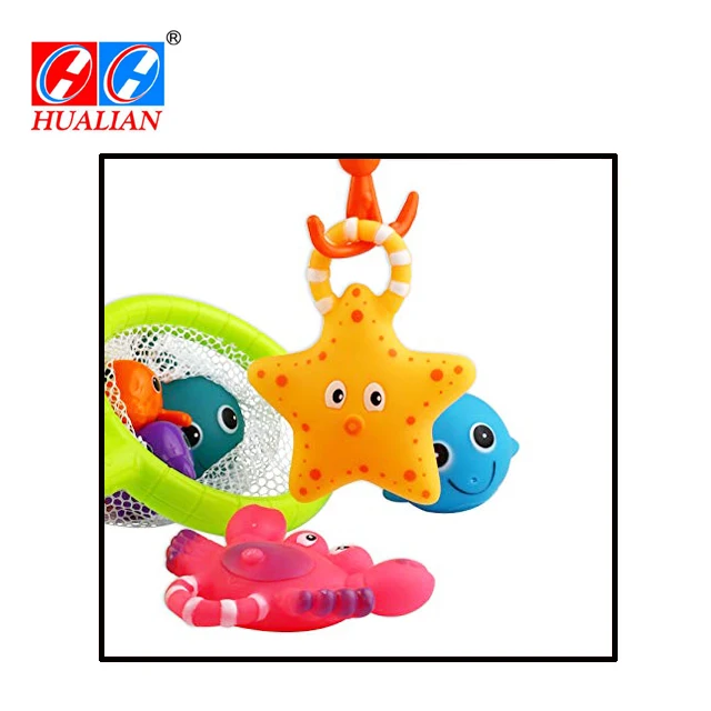 Hualian Baby Bath Toy, Fishing Floating Squirts Toy Water Scoop, Bath Tub Spoon Fishing Game in Bathtub Bathroom Pool Bath Time