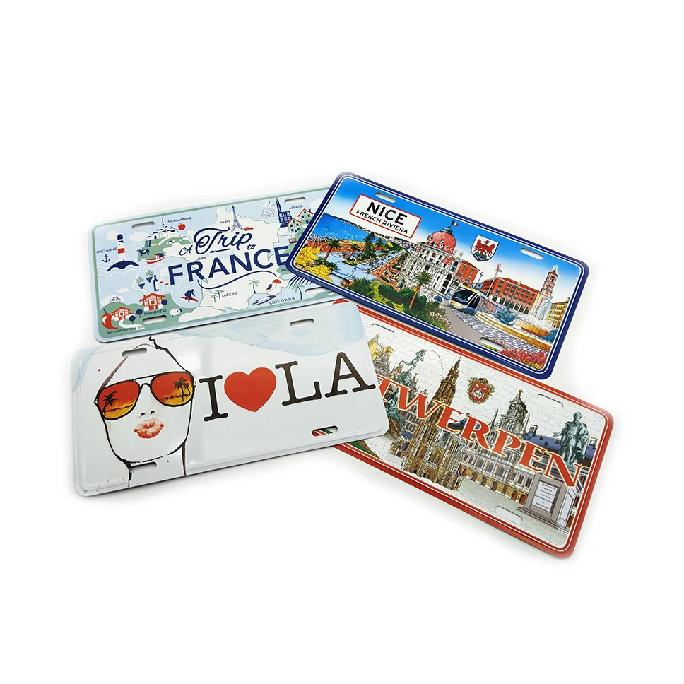 custom decorative motorcycle/car license plate accessories european usa car number blank