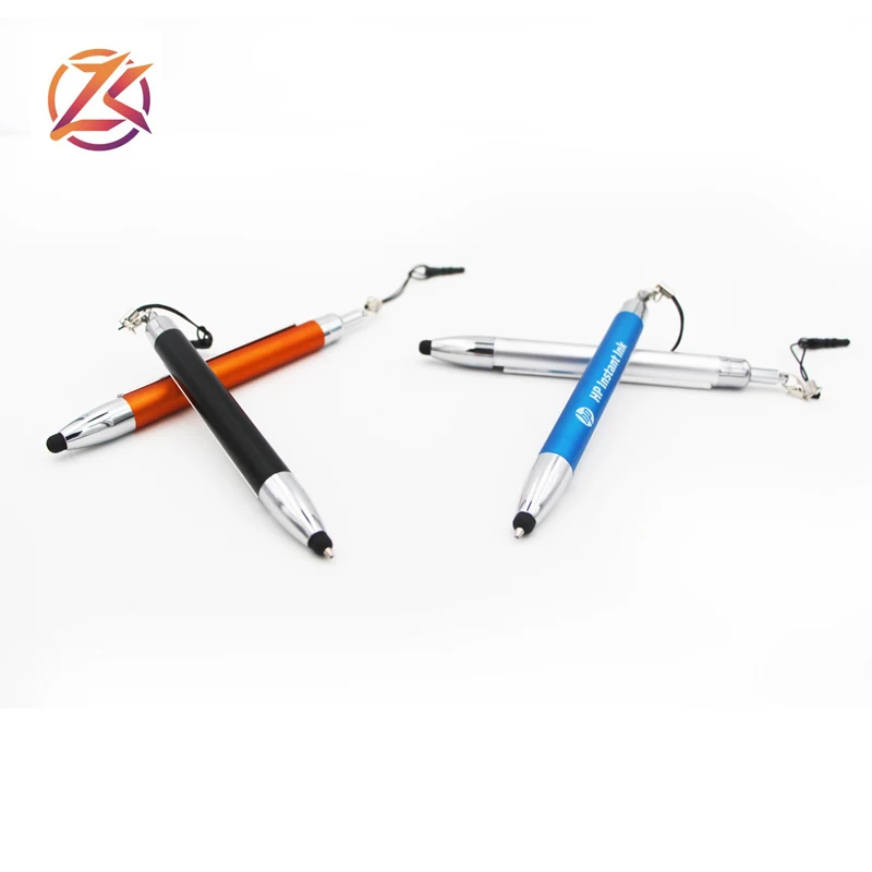 promotional mini custom roll out banner stylus ball pen calendar pen with iphone plug