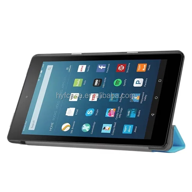
Auto sleep/wake function smart tablet Flip Book cover for Amazon New kindle fire HD 8 leather case 