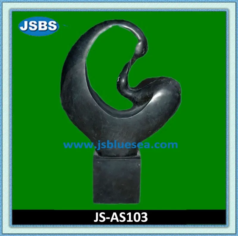 ручной работы черного камень лебедь абстрактная скульптура