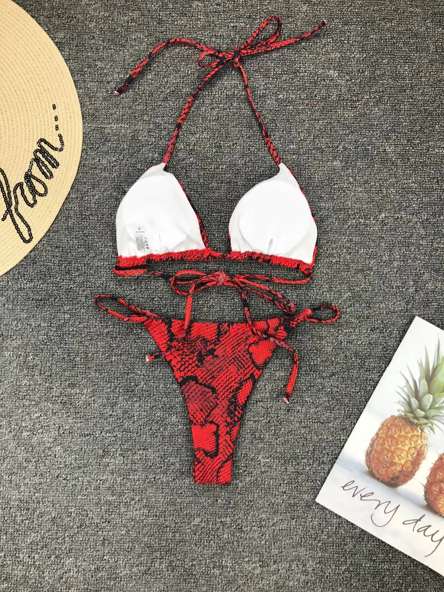Wefans Wholesale Sexy Sling Snake Print Bikini Sets Two Pieces Push Up Ladies swimwear ladies sexy night suit