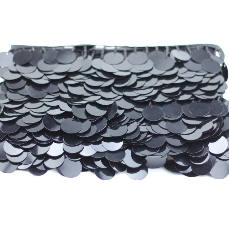 Stock Black Handmade Sequin Fringe For Latin Dance Dress Graduation Tassel