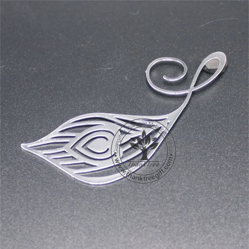 metal souvenir gift personalized laser cutting metal leaf fancy gift bookmark