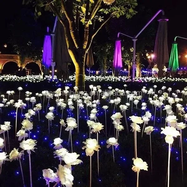 Fabric + Plastic Flowers Led Light Rose Flowers For Home/Wedding Decoration