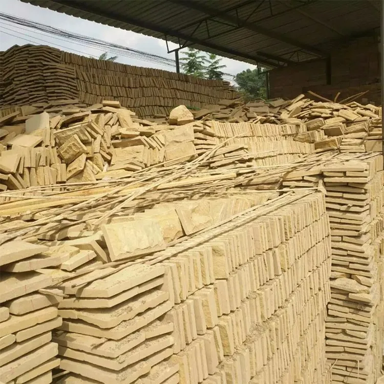 
China Sichuan Yellow Sandstone Stone Mushroom Wall Tile 