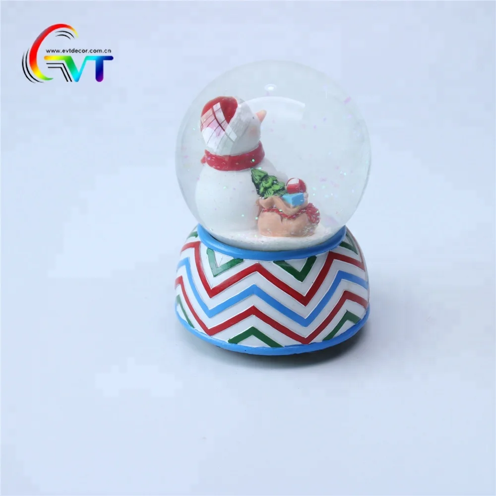 Polyresin Souvenirs Custom Snowglobe Bulk Christmas Glass Snow Ball Music Box