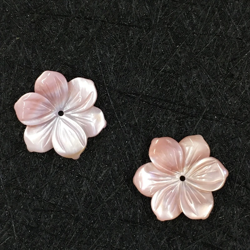 16MM smooth peach blossom flower mother of pearl shell pink sea shell gifts petal craft for hairpin decoration