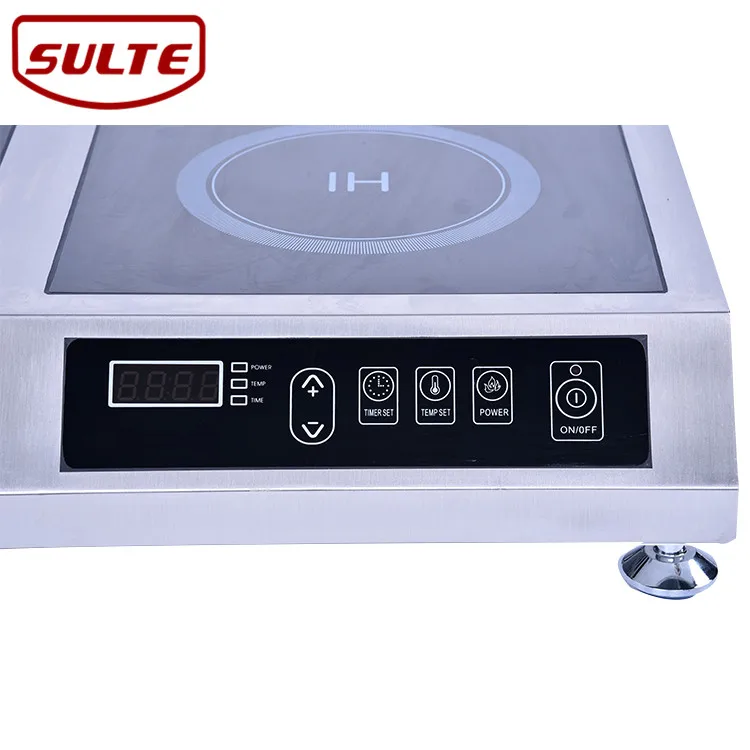 Commercial double burners stainless steel induction cooker ceramic plate, black induction cooker glass ceramic plate