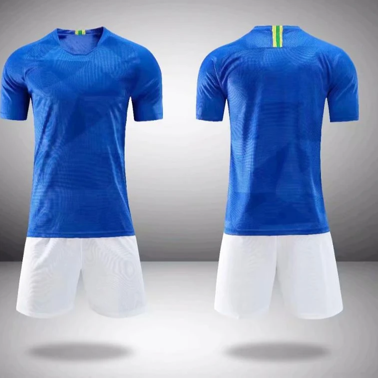 Wholesale 2018 national blue soccer jersey football tops for sport