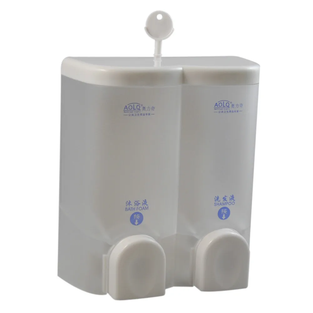 купить небольшой пластиковый двойной дозатор мыла, для отеля и ванной