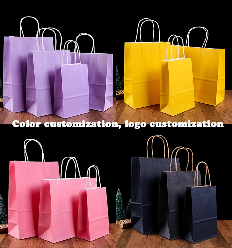Hot Selling Luxury Personalized Recyclable Take Away Shopping Gift White Kraft Paper Bag