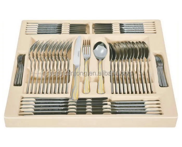 Deluxe Wooden case for 126pcs stainless steel cutlery set tableware set