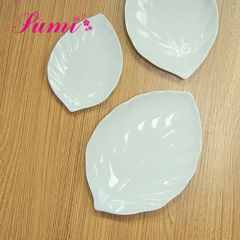 New design leaf shaped plate quality ceramic creative tableware