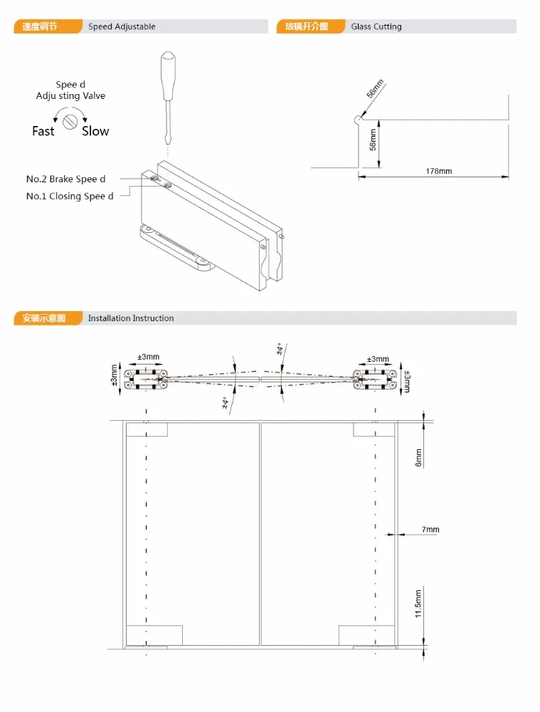 Новый kaier со стеклянной дверью без копания напольный пружинный Дверной доводчик с петлей