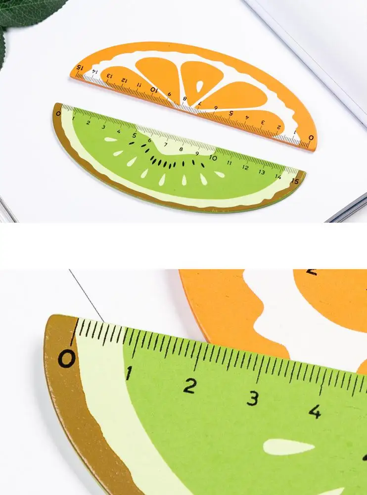 
sell well 15cm Cute cartoon fruit ruler wood material for office 