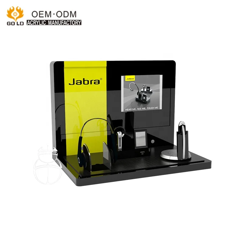 Fashion Style Modern Counter Top Icd Acrylic Blue Tooth Headset Store Display  Rack