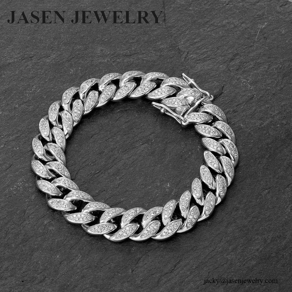 JASEN JEWELRY gold men bracelet 925 silver chain bracelet