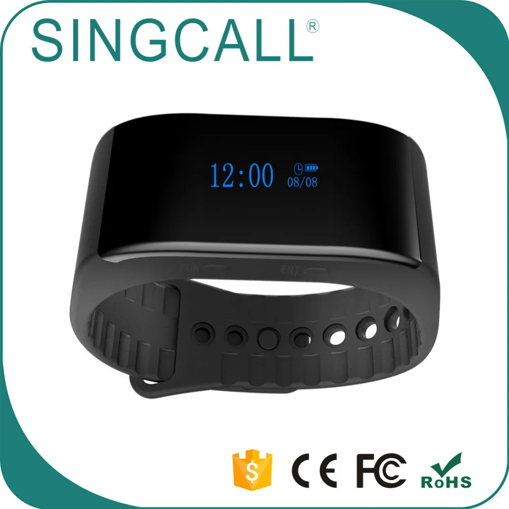 SINGCALL wireless button watch wrist pager receiver restaurant waiter watch