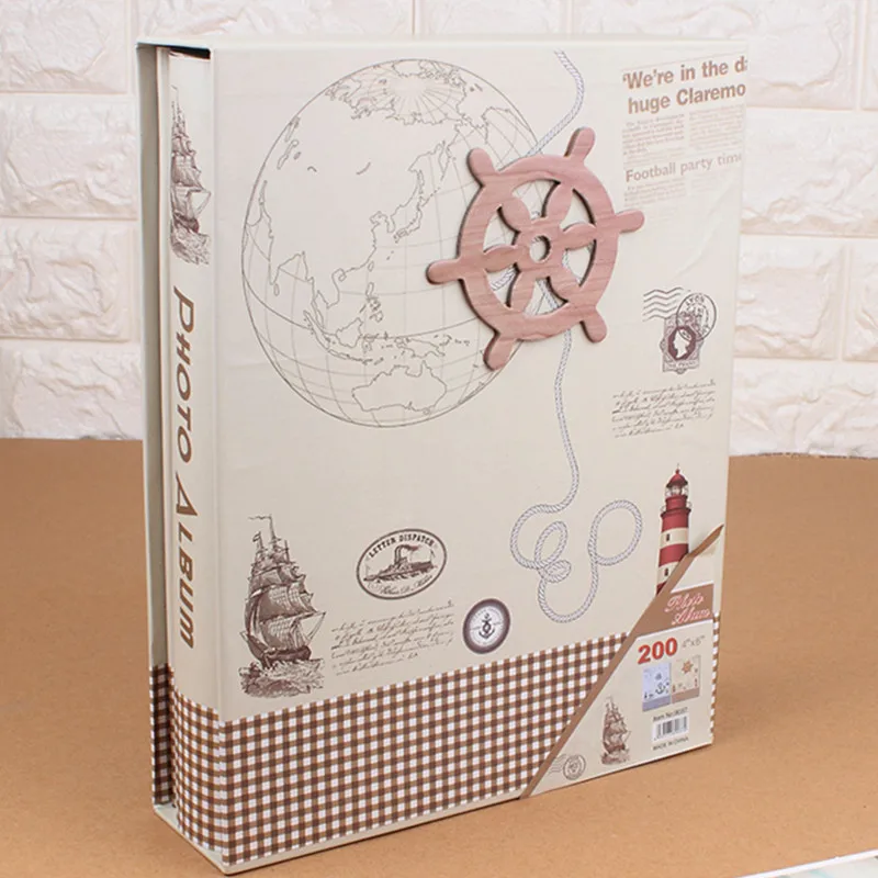 Большой коробочной фотоальбом 6 дюймов с высокой пропускной способностью 200 листов в винтажном стиле Семейные фотоальбомы расти альбом для скрапбукинга