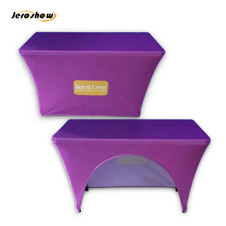 Wholesale Polyester 6ft 8ft Trade Show Custom Printed Standard Stretch Table Cover Exhibition Table Cloth