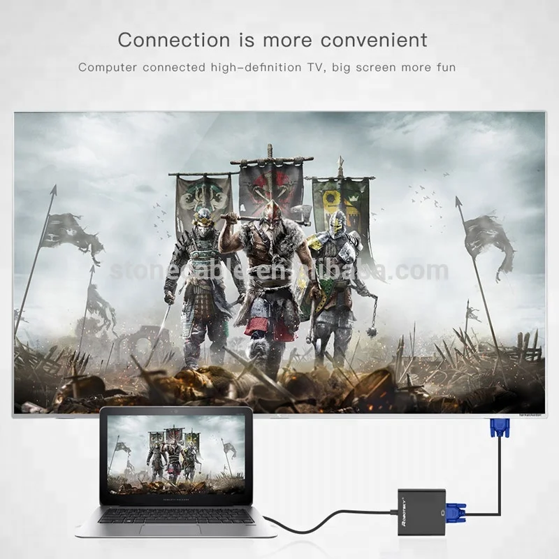 
1080P HDMI Male to VGA Female Adapter Cable - White (15cm) 