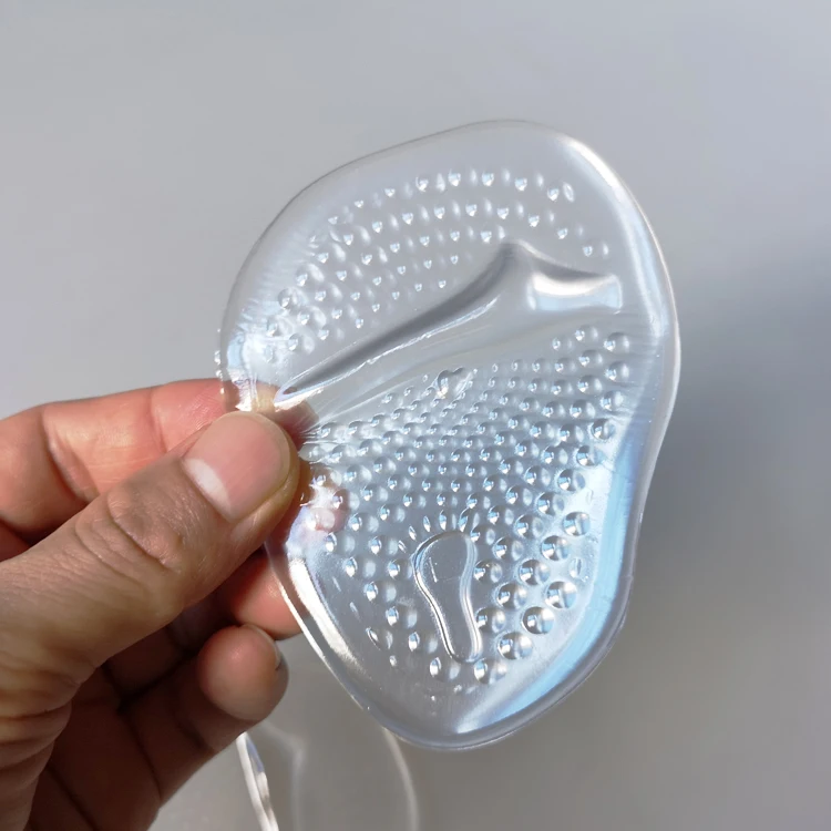 reusable anti slip pain relief sticky adhesive shock absorbing silicone gel foot pad ball of foot cushion for high heels