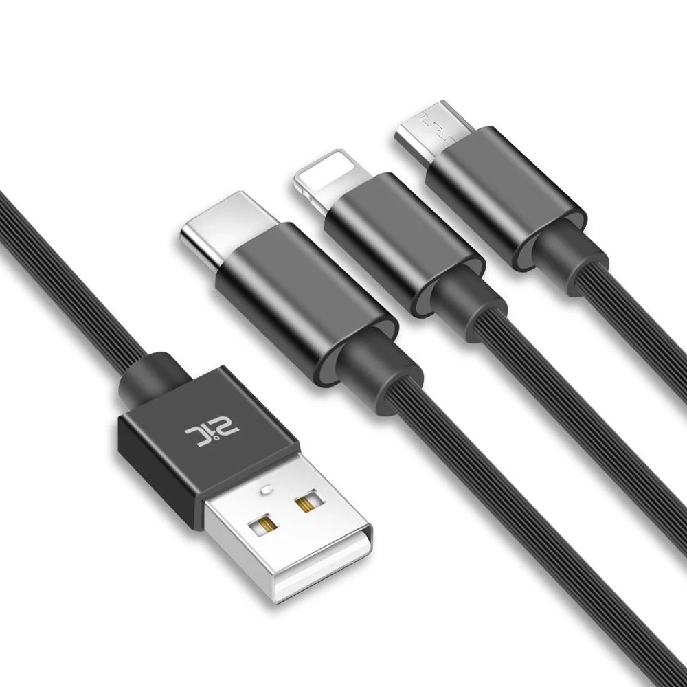 21C TPE 3 in 1 USB cable 2.1A quick charge Micro Type-C USB cable for android for ios for Samsun for any smart phones