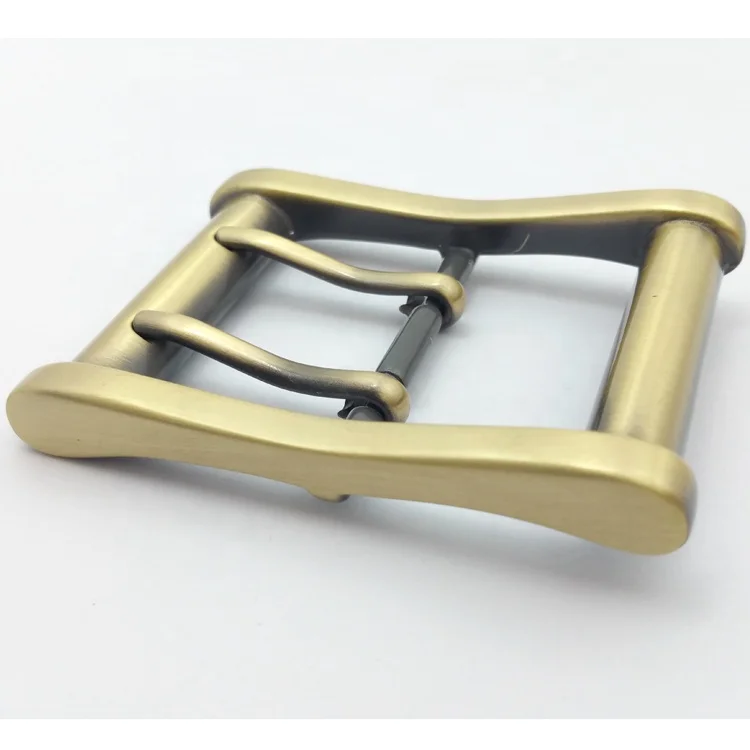 Wholesale Zinc Alloy 40mm Double Pin Center Bar Buckle Brush Antique Brass Finish