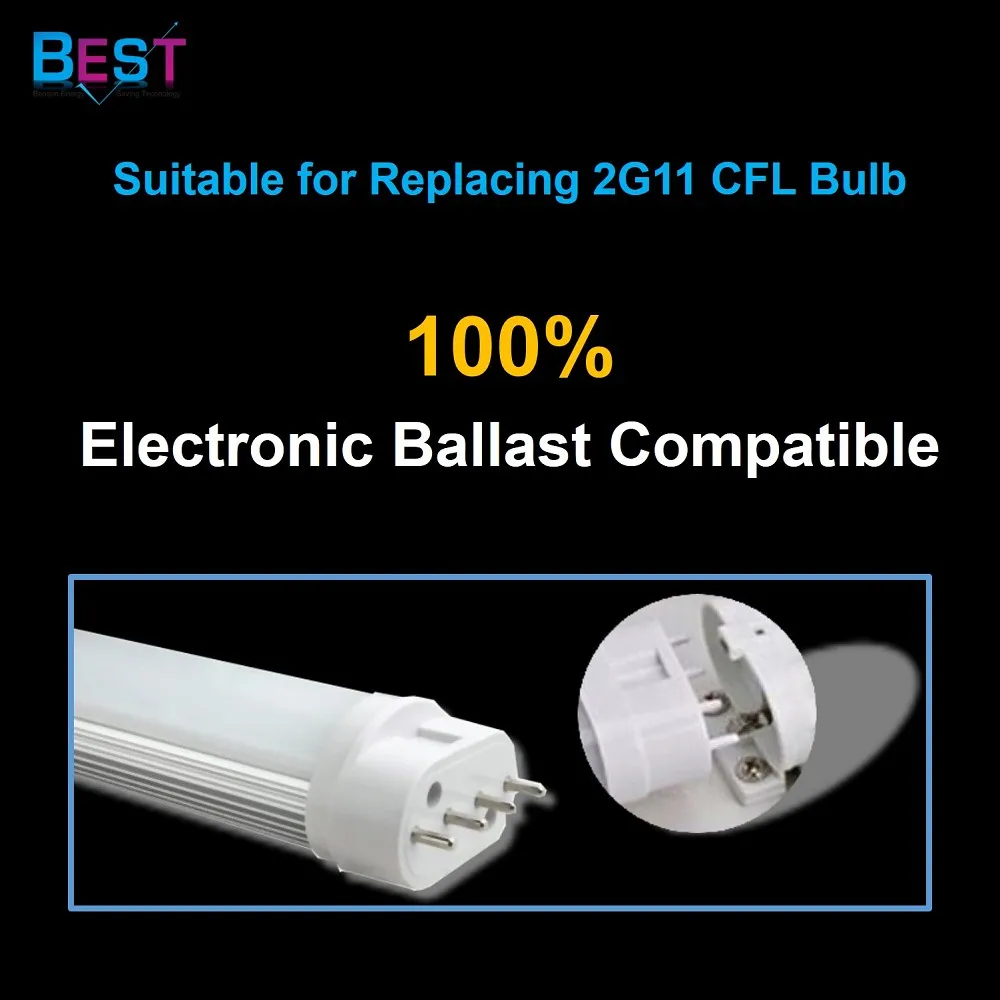 
BEST ECG ballast compatible LED 2G11 PL retrofit Lamp; direct replacement , plug in downlight 