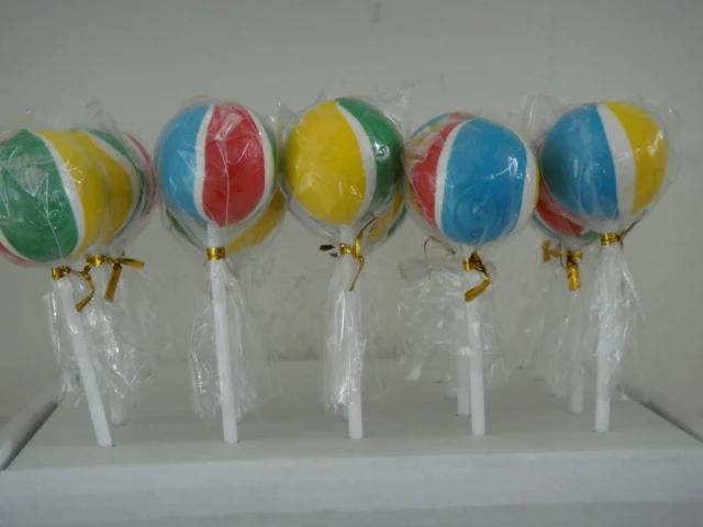 
Lollipop with gum inside colorful sweet candy 