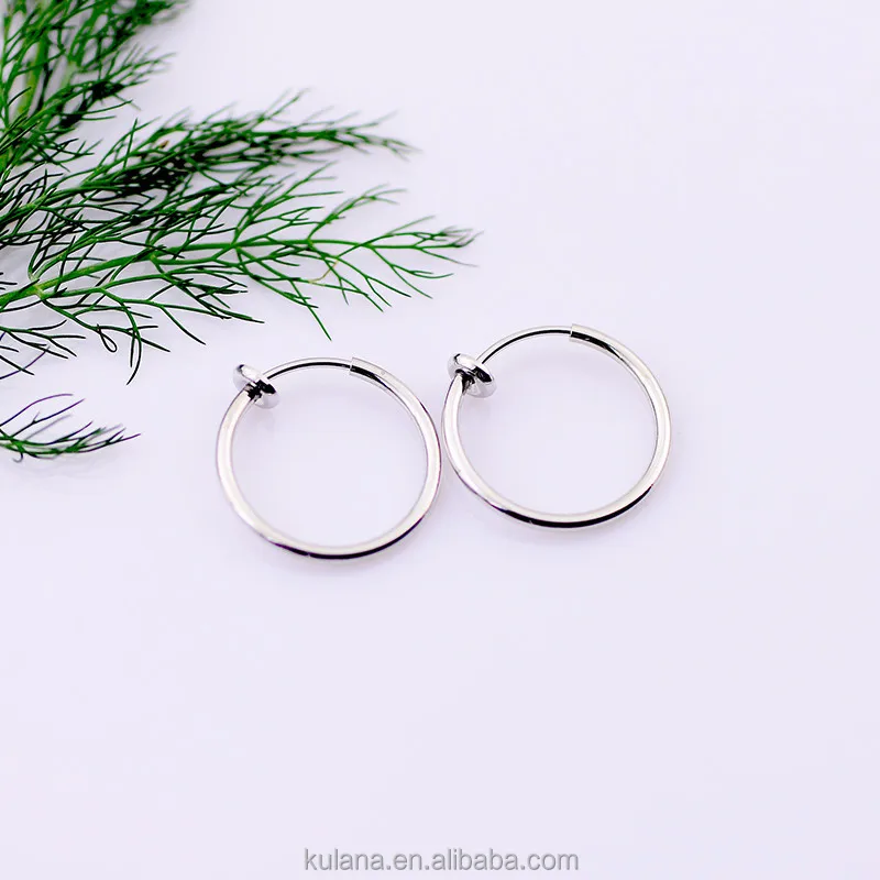2015 Ebay source Clip On Nose Hoop Ring Ear Septum Lip Navel Eyebrow Earrings Piercing