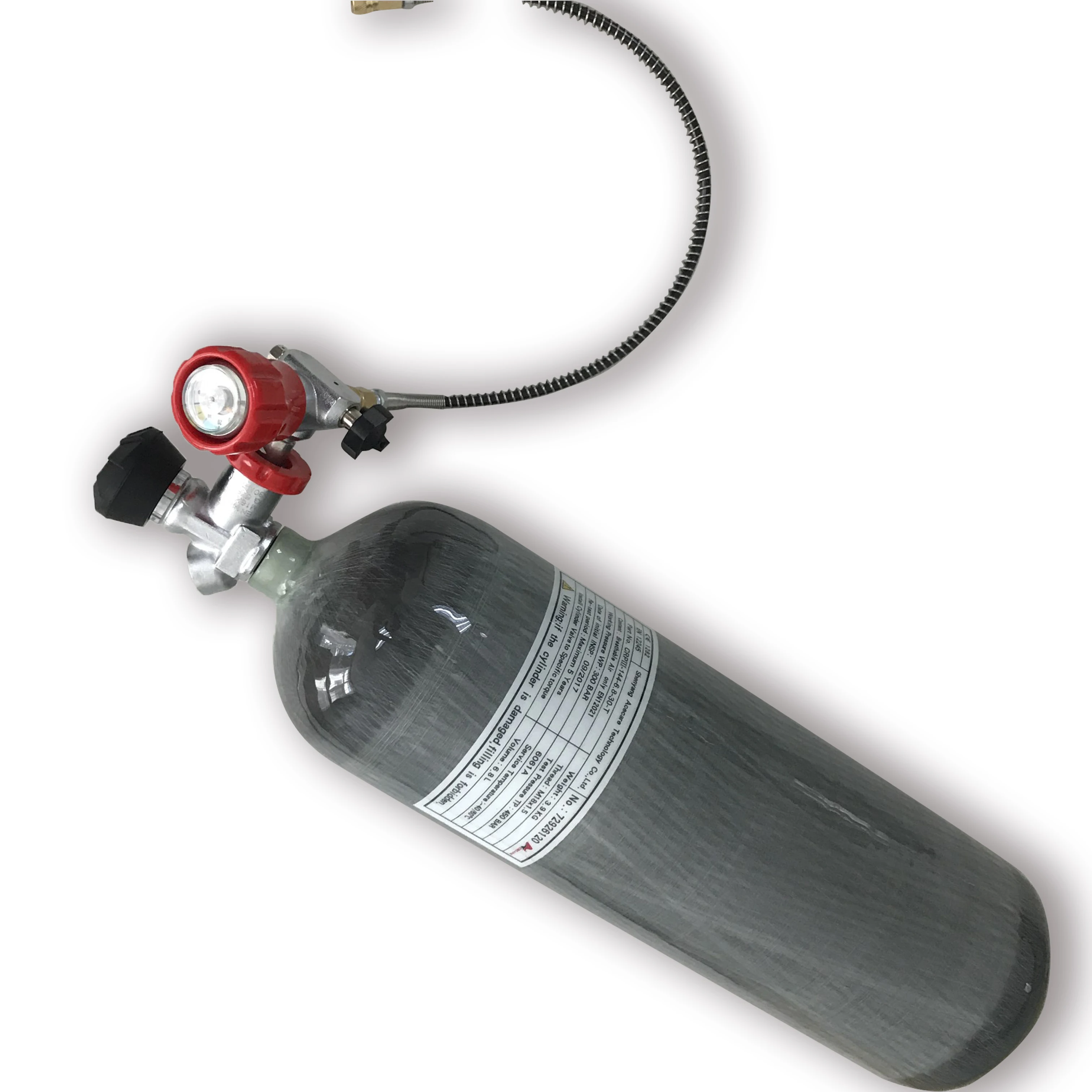 6.8L Carbon Fiber Cylinder CE Valve And Filling station Scuba Diving Oxygen Tank