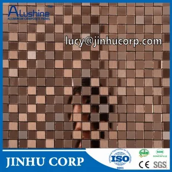 ACP Mosaic luxurious style interior wall cladding material Mosaic type aluminium decorative panels with back adhesive