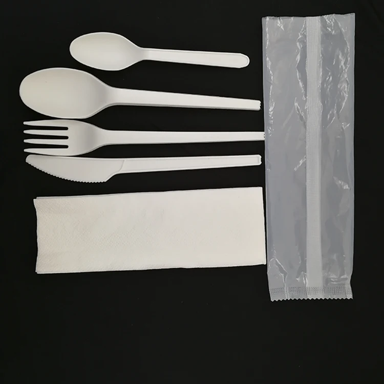 New Eco-friendly 100% PLA Polylactide Starch Plastic Biodegradable Cutlery Set