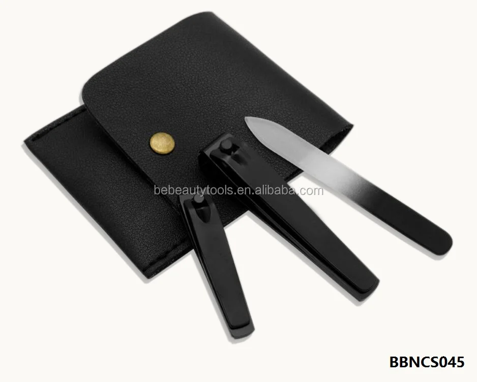 Travel Black Stainless Steel Sharp Manicure Nail File Clipper for Fingernail Toenail,Deluxe Nail Trimming Cutter