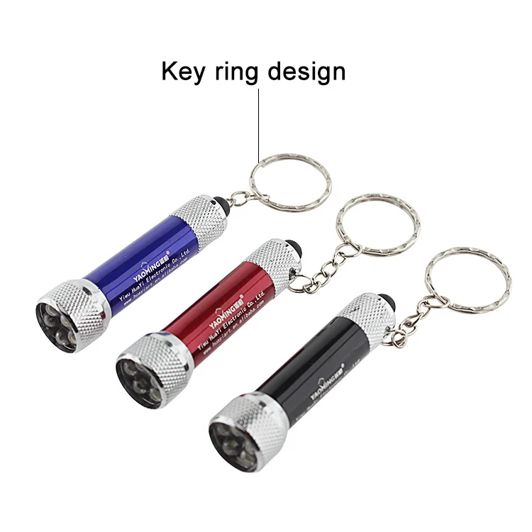 Promotional Gifts 3 LED Small Custom Mini Flashlight Keychain With Key chain