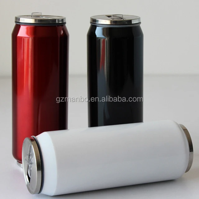 Factory OEM Custom Water Bottle Double Wall Stainless Steel Insulated Cola Can Shaped Vacuum Flask