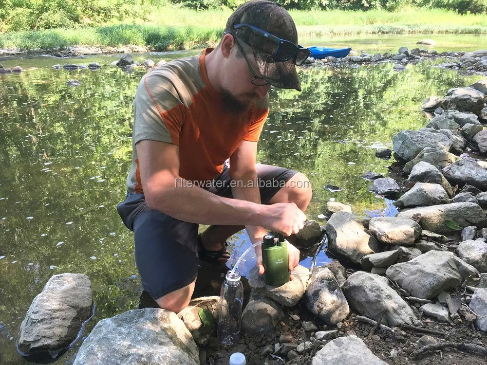 Personal  Water Filter Straw, Portable Water Purifier Survival Filtration Gear, Drinking Outdoor for Hiking Camping Travel Climb